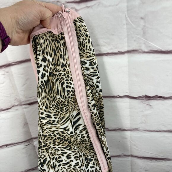 NWT Tilly’s West of Melrose Animal Print Slip Dress Pink Trim Wide Strap SZ S - Picture 10 of 14